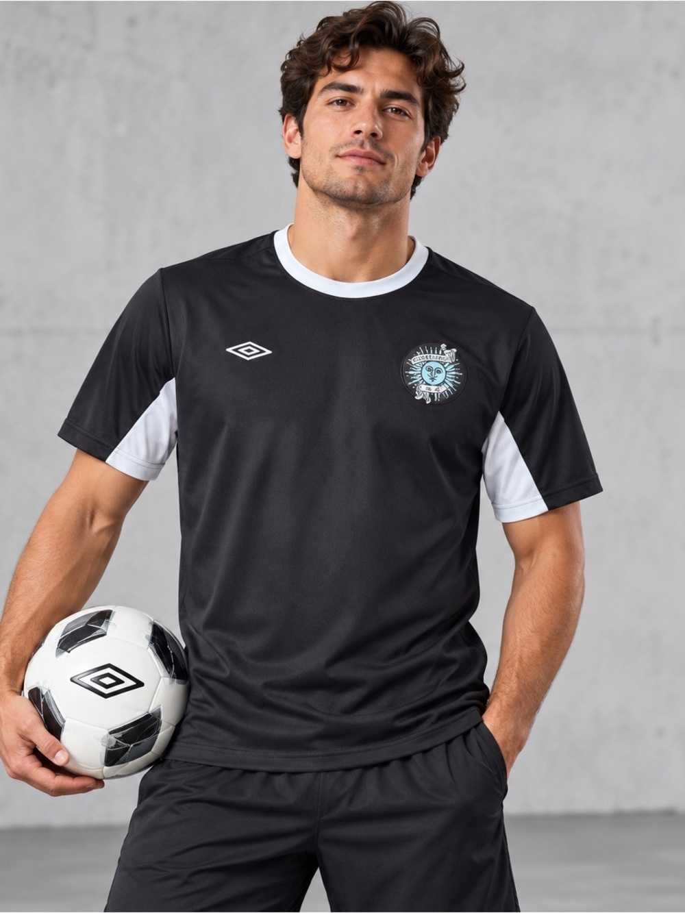 Umbro Soccer Football Jersey Adult XL Argentina Black Shirt